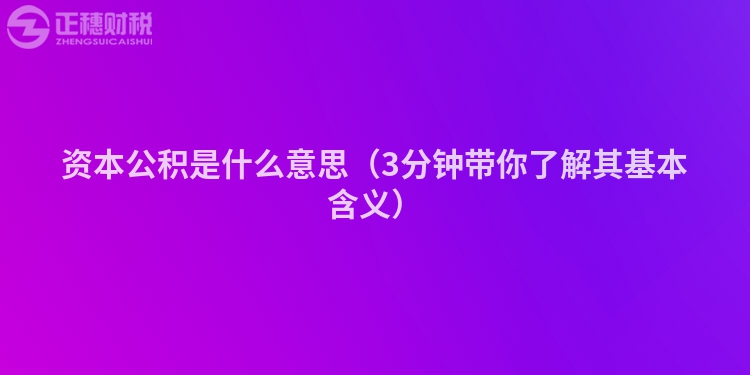 资本公积是什么意思(3分钟带你了解其基本含义)