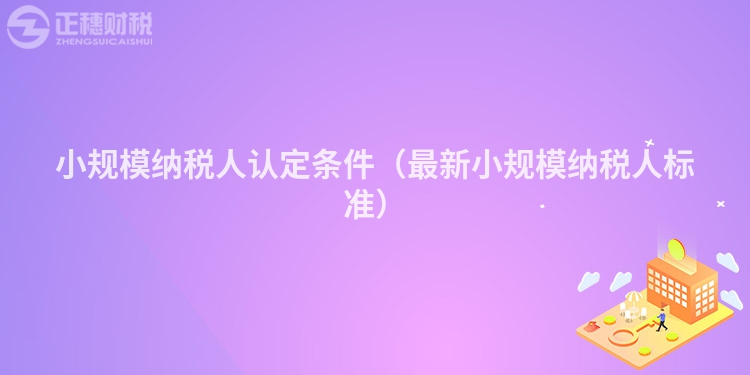 小规模纳税人认定条件(最新小规模纳税人标准)