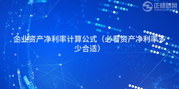 企业资产净利率计算公式(必看资产净利率多少合适)