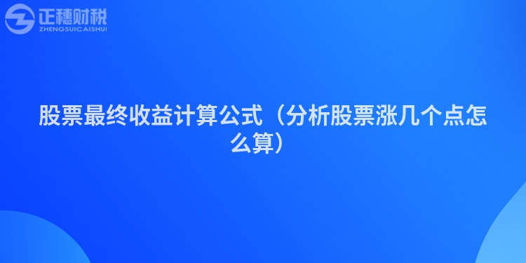 股票最终收益计算公式(分析股票涨几个点怎么算)