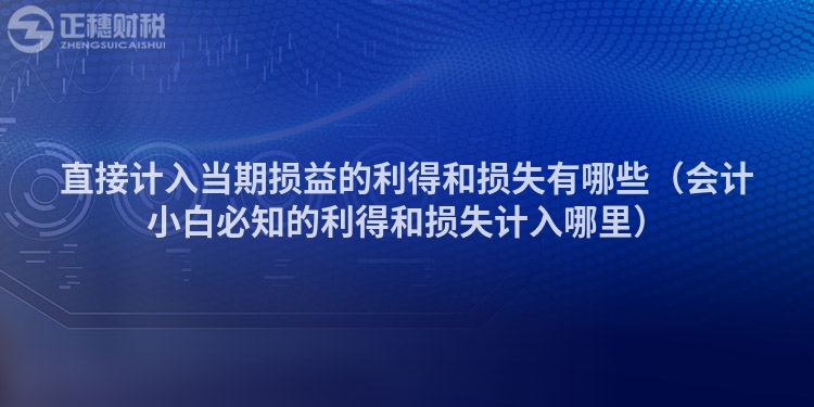 直接计入当期损益的利得和损失有哪些(会计小白必知的利得和损失计入哪里)