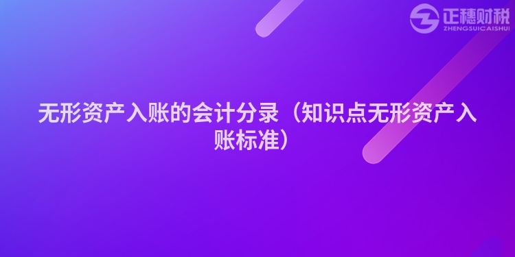 无形资产入账的会计分录(知识点无形资产入账标准)
