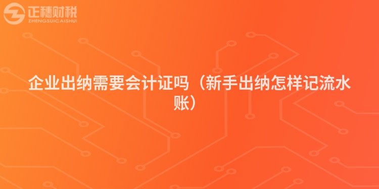 企业出纳需要会计证吗(新手出纳怎样记流水账)
