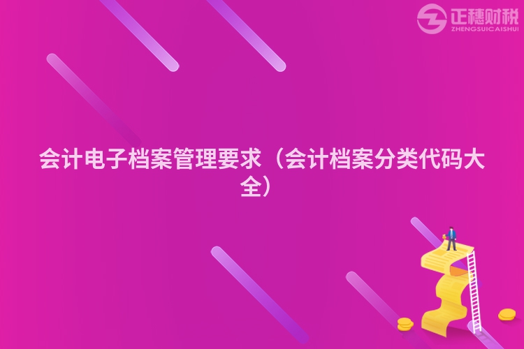 会计电子档案管理要求(会计档案分类代码大全)