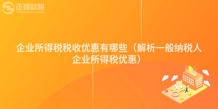 企业所得税税收优惠有哪些(解析一般纳税人企业所得税优惠)