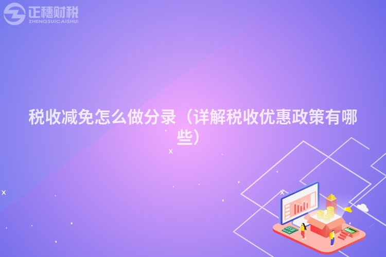 税收减免怎么做分录(详解税收优惠政策有哪些)