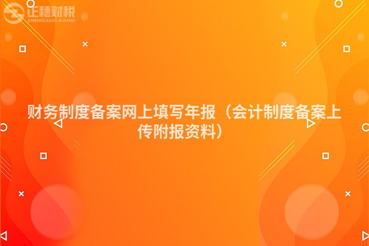 财务制度备案网上填写年报(会计制度备案上传附报资料)