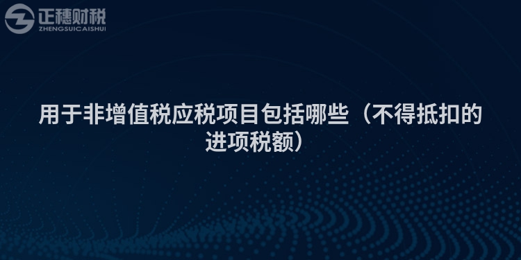 用于非增值税应税项目包括哪些(不得抵扣的进项税额)