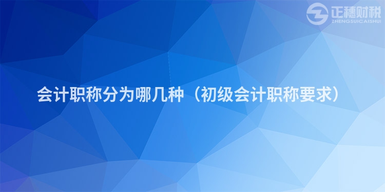 会计职称分为哪几种(初级会计职称要求)