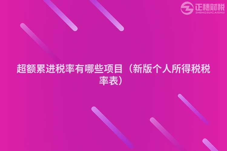 超额累进税率有哪些项目(新版个人所得税税率表)