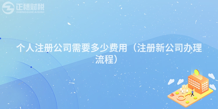 个人注册公司需要多少费用(注册新公司办理流程)