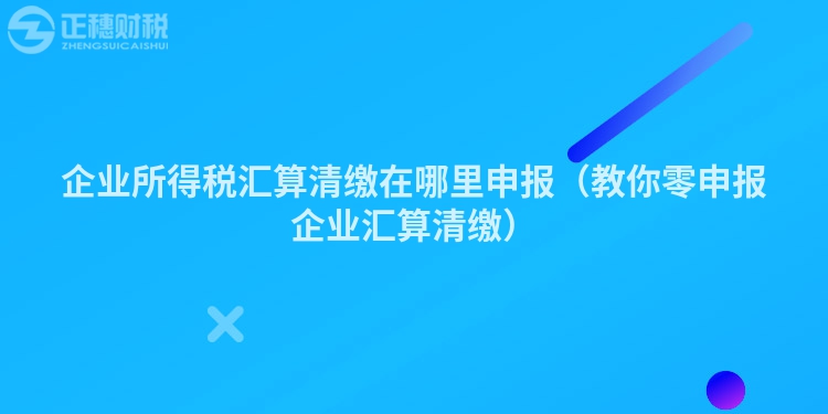 企业所得税汇算清缴在哪里申报(教你零申报企业汇算清缴)